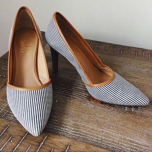 Franco Sarto Allair 2 Pointed Toe Canvas Heels